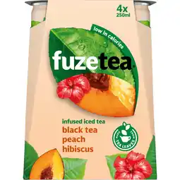 Dekamarkt Fuze tea Ice tea perzik hibiscus 4x25 cl aanbieding