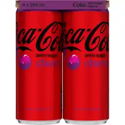 Dekamarkt Coca-Cola Zero cherry 4x25 cl aanbieding