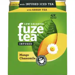 Dekamarkt Fuze tea Ice tea green mango-chamomile 4x25 cl aanbieding