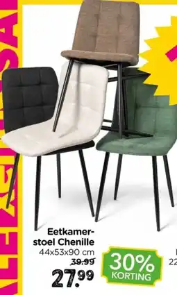 Xenos Eetkamer- stoel Chenille aanbieding