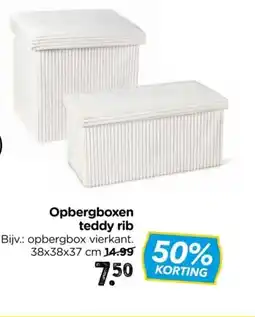Xenos Opbergboxen teddy rib aanbieding