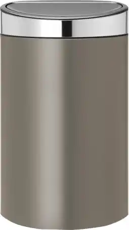 Coolblue Brabantia Touch Bin 40 Liter Platinum / Matt Steel deksel aanbieding