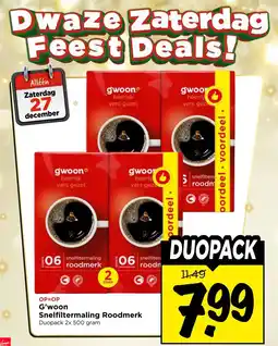 Vomar Voordeelmarkt G'woon Snelfiltermaling Roodmerk aanbieding