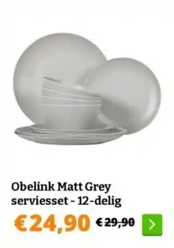 Obelink Obelink Matt Grey serviesset - 12-delig aanbieding