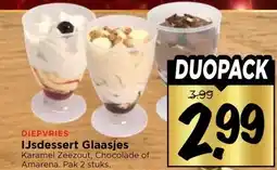 Vomar Voordeelmarkt IJsdessert Glaasjes aanbieding