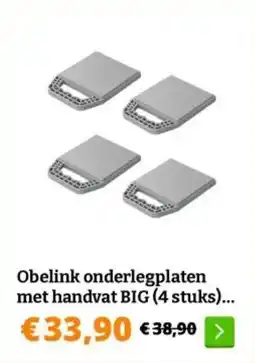 Obelink Obelink onderlegplaten met handvat BIG aanbieding