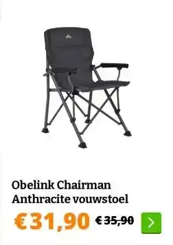 Obelink Obelink Chairman Anthracite vouwstoel aanbieding