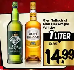 Vomar Voordeelmarkt Glen Talloch of Clan MacGregor Whisky aanbieding