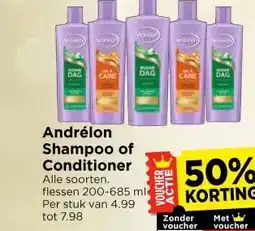 Vomar Voordeelmarkt Andrélon Shampoo of Conditioner aanbieding