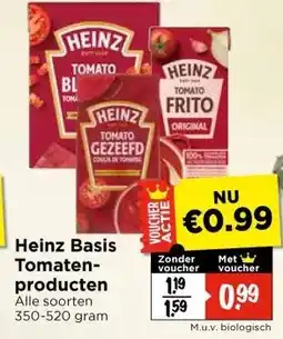 Vomar Voordeelmarkt Heinz Basis Tomaten- producten aanbieding