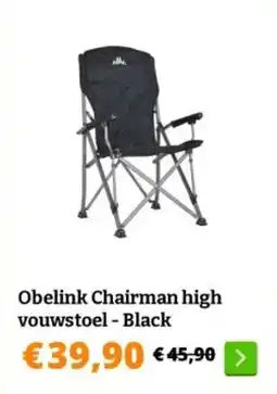 Obelink Obelink chairman high vouwstoel - black aanbieding