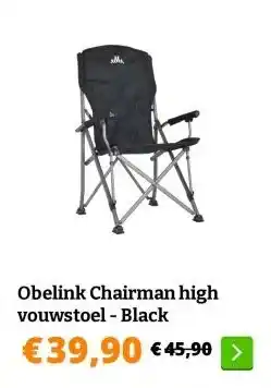 Obelink Obelink Chairman high vouwstoel - Black aanbieding