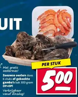 Nettorama Zeeuwse oesters , of gekookte gamba's aanbieding