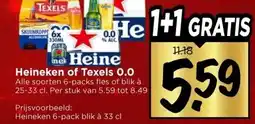 Vomar Voordeelmarkt Heineken of Texels 0.0 aanbieding