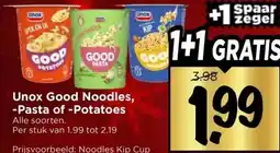 Vomar Voordeelmarkt Unox Good Noodles, -Pasta of -Potatoes aanbieding