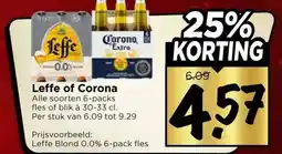 Vomar Voordeelmarkt Leffe of Corona aanbieding