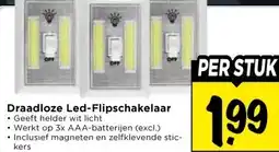 Vomar Voordeelmarkt Draadloze Led-Flipschakelaar aanbieding