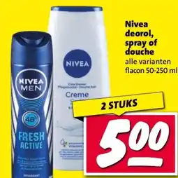 Nettorama Nivea deorol, spray of douche aanbieding