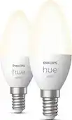 Praxis Philips Hue slimme ledlamp P45 warm wit E14 5,7W 2 stuks aanbieding