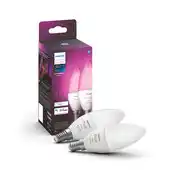 Praxis Philips Hue kaarslamp wit en gekleurd licht E14 4W 2 stuks aanbieding