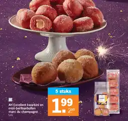 Albert Heijn AH Excellent kwarkini en mini berlinerbollen marc du champagne aanbieding