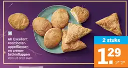 Albert Heijn AH Excellent roomboter appelflappen en crème brûléeflappen aanbieding