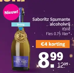 Albert Heijn Saboritz Spumante alcoholvrij aanbieding