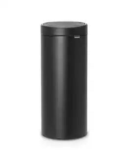 Amazon Brabantia Touch Bin Prullenbak, Kunststof Binnenemmer, Mineral Moonlight Black, 30 Liter aanbieding