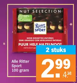 Albert Heijn Alle Ritter Sport aanbieding