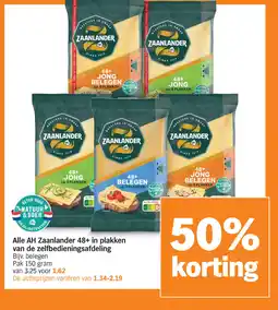 Albert Heijn Alle AH Zaanlander 48+ in plakken van de zelfbedieningsafdeling aanbieding