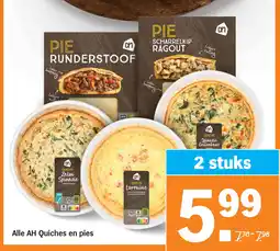 Albert Heijn Alle AH Quiches en pies aanbieding