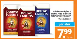 Albert Heijn Alle Douwe Egberts aroma rood of décafé filterkoffie aanbieding