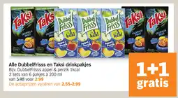 Albert Heijn Alle DubbelFrisss en Taksi drinkpakjes aanbieding