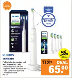 Albert Heijn PHILIPS Sonicare Elektrische tandenborstel met 4 opzetborstels aanbieding