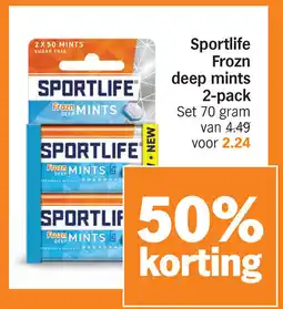 Albert Heijn Sportlife Frozn deep mints 2pack aanbieding