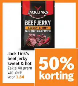Albert Heijn Jack Link's beef jerky sweet & hot aanbieding