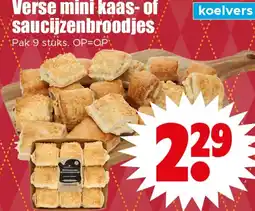 Dirk Verse mini kaas of saucijzenbroodjes aanbieding