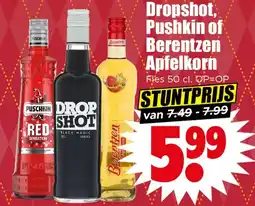 Dirk Dropshot, Pushkin of Berentzen Apfelkorn aanbieding