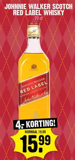 Dirk Johnnie Walker Scotch Red Label Whisky aanbieding