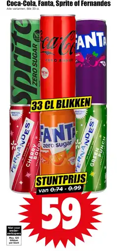 Dirk Coca-Cola, Fanta, Sprite of Fernandes aanbieding