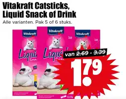 Dirk Vitakraft Catsticks, Liquid Snack of Drink aanbieding