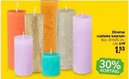 Xenos Diverse rustieke kaarsen lila aanbieding