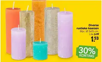 Xenos Diverse rustieke kaarsen lila aanbieding