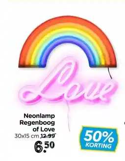 Xenos Neonlamp Regenboog of Love aanbieding