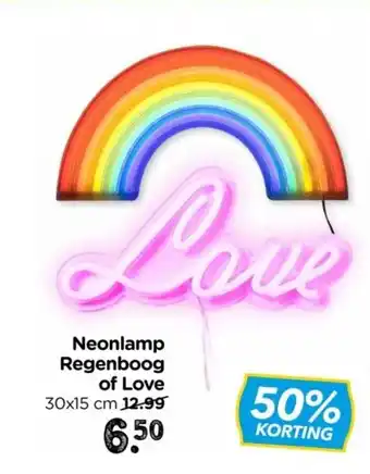 Xenos Neonlamp Regenboog of Love aanbieding