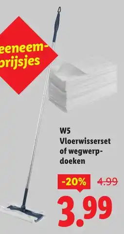 Lidl W5 Vloerwisserset of wegwerpdoeken aanbieding