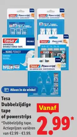 Lidl Tesa Dubbelzijdige tape of powerstrips aanbieding