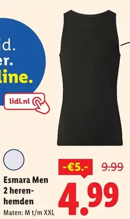 Lidl Esmara Men 2 heren hemden aanbieding