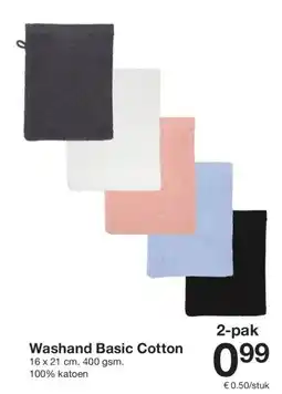 Zeeman Washand Basic Cotton aanbieding