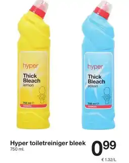 Zeeman Hyper toiletreiniger bleek aanbieding